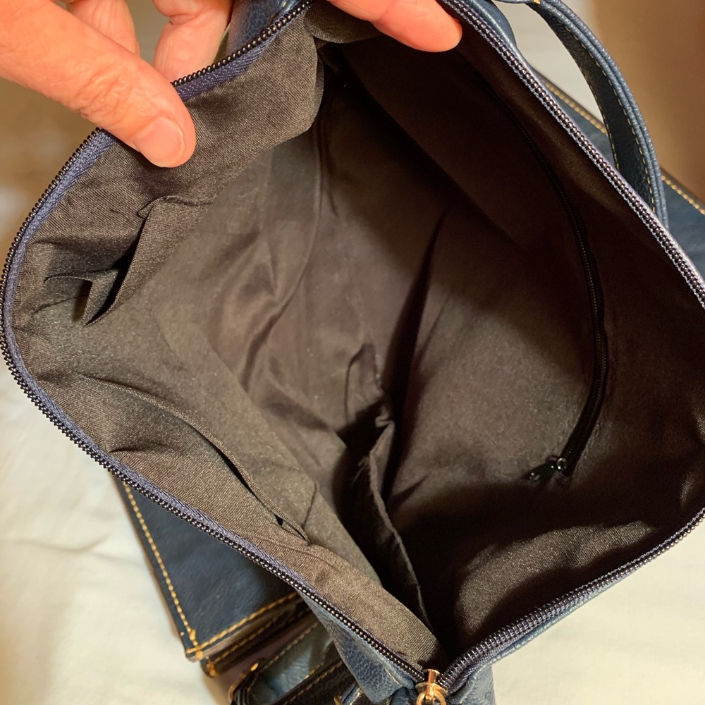 SOLD/NOTFORSALE Navy briefcase/purse/wallet set faux leather - Picture 15 of 16